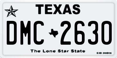 TX license plate DMC2630