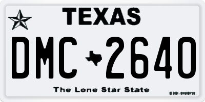 TX license plate DMC2640