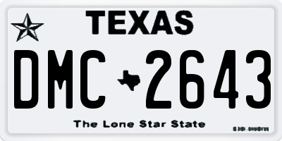 TX license plate DMC2643