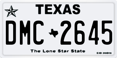 TX license plate DMC2645