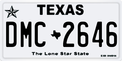TX license plate DMC2646