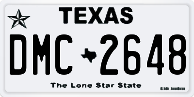 TX license plate DMC2648
