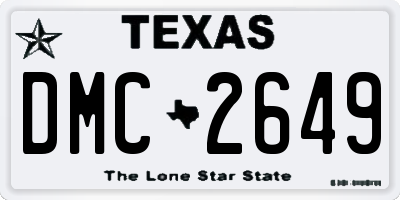 TX license plate DMC2649