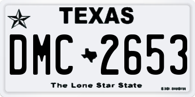 TX license plate DMC2653