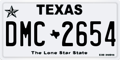 TX license plate DMC2654