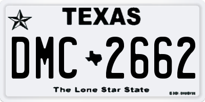 TX license plate DMC2662