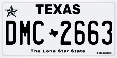 TX license plate DMC2663