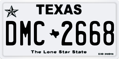 TX license plate DMC2668