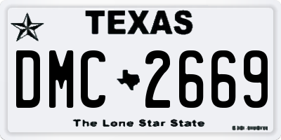 TX license plate DMC2669