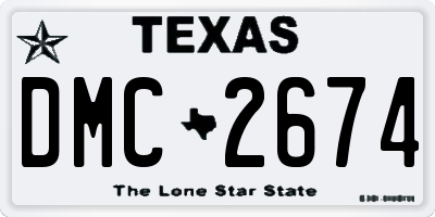 TX license plate DMC2674