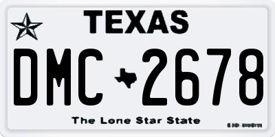 TX license plate DMC2678