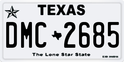 TX license plate DMC2685