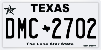 TX license plate DMC2702