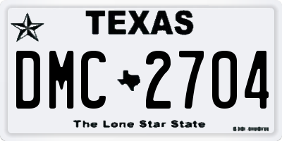TX license plate DMC2704