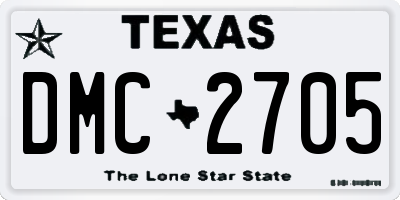 TX license plate DMC2705