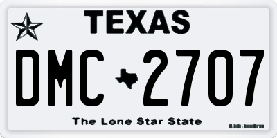 TX license plate DMC2707