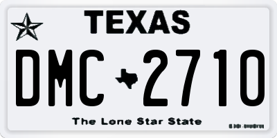 TX license plate DMC2710
