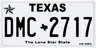 TX license plate DMC2717