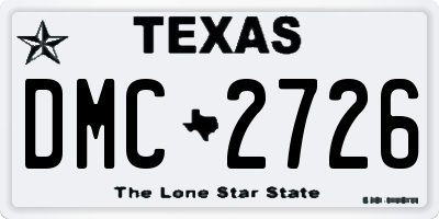 TX license plate DMC2726