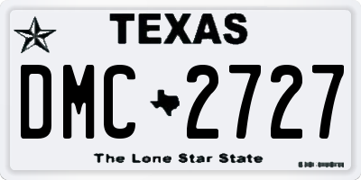 TX license plate DMC2727