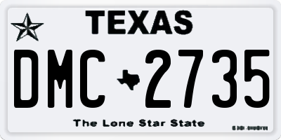 TX license plate DMC2735