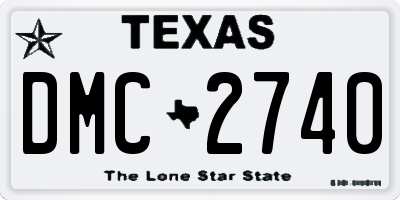 TX license plate DMC2740