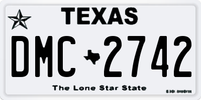 TX license plate DMC2742