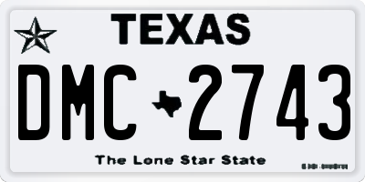 TX license plate DMC2743