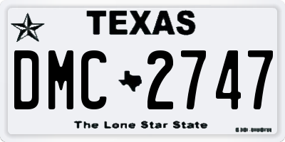 TX license plate DMC2747