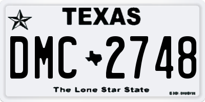 TX license plate DMC2748