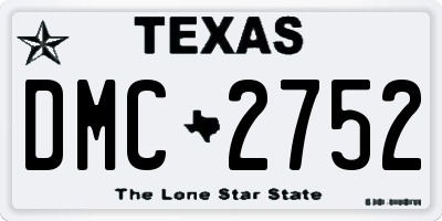 TX license plate DMC2752