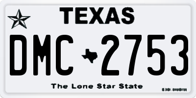 TX license plate DMC2753