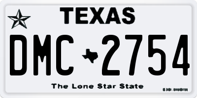 TX license plate DMC2754