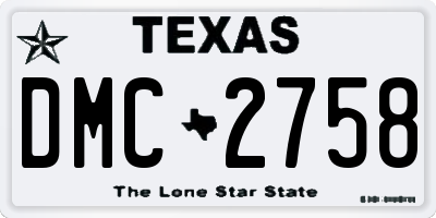 TX license plate DMC2758