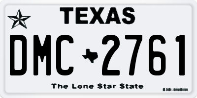 TX license plate DMC2761