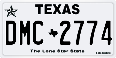 TX license plate DMC2774