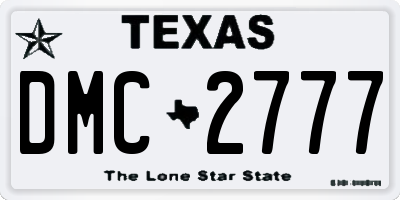 TX license plate DMC2777