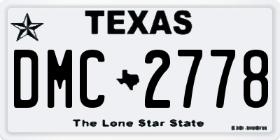 TX license plate DMC2778