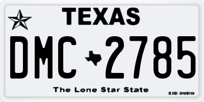 TX license plate DMC2785