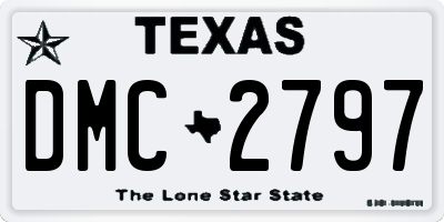 TX license plate DMC2797