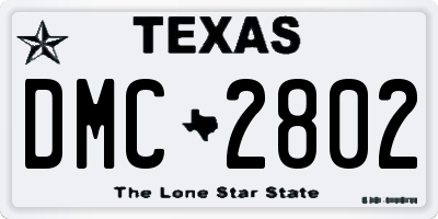 TX license plate DMC2802