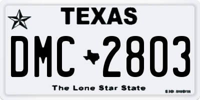 TX license plate DMC2803