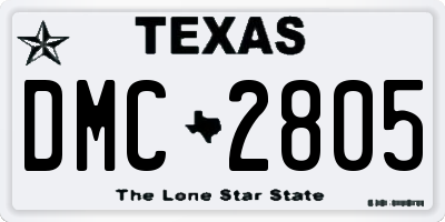 TX license plate DMC2805