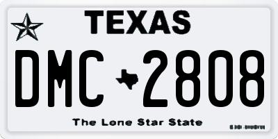 TX license plate DMC2808