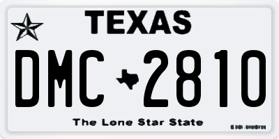 TX license plate DMC2810