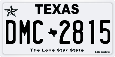 TX license plate DMC2815