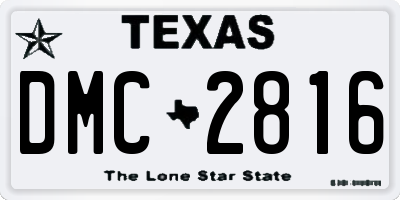 TX license plate DMC2816