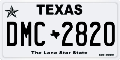 TX license plate DMC2820