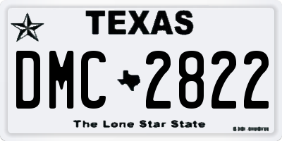 TX license plate DMC2822