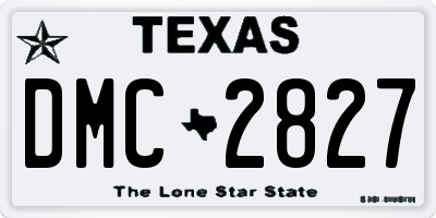 TX license plate DMC2827